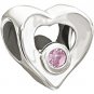 Authentic Chamilia Heart - Pink Cz Charm Bead 2025-0676 "Gift Boxed"