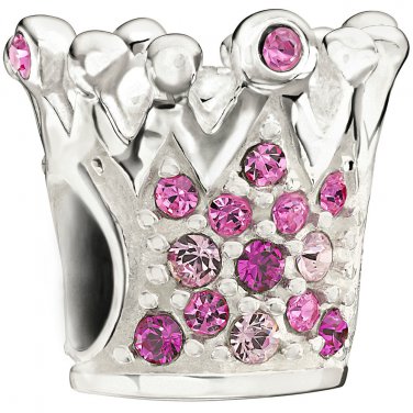 Authentic Chamilia Crystal Crown - Pink Charm Bead 2083-0396