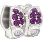 Authentic New Chamilia Flutter - Purple Swarovski Charm Bead 2025-0983
