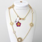 Authentic Lauren G Adams Circle of Love Charms Flower Necklace N-61801G 60192