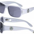 Kameleon KSG003W White Sunglasses With Swarovski Crystals On Endpiece *RETIRED*