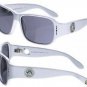 Kameleon KSG003W White Sunglasses With Swarovski Crystals On Endpiece *RETIRED*