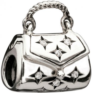 Authentic Chamilia Sparkle Purse Clear Charm Bead 2025-0759 "Gift Boxed" RETIRED
