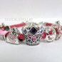 Authentic Chamilia Pink Leather Bracelet with Disney Charm Beads Gift Set #34