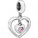 New Authentic Chamilia Radiant Heart Charm Bead 2025-1054 "Gift Boxed"