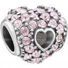 New Authentic Chamilia Pave Open Heart Charm Bead 2025-1041 "Gift Boxed"