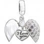 New Authentic Chamilia Secret Message Heart Charm Bead 2025-1052 "Gift Boxed"