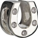 Authentic Chamilia Horseshoe - Clear CZ Charm Bead JB-30A "Gift Boxed"