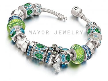 Authentic Chamilia Silver Snap Bracelet with Charm Gift Set #4