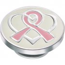 Authentic Kameleon KJP119 - Pink Ribbon & Silver Heart JewelPop