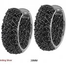 Authentic Lauren G Adams Sterling Silver Hoop Pave Cz Earrings ES-27906-A 48011