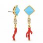 Authentic Lauren G Adams Long Coral Pretty Little Things Earrings E-70701G 74317