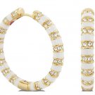 Authentic Lauren G Adams Hoop Stripes Tease Earrings W E-63502G 64249