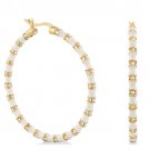 Authentic Lauren G Adams Hoop Stripes Tease Earrings E-635021G 70620
