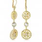 Authentic Lauren G Adams Long Lever Round Cz Earring E-61801G 60188