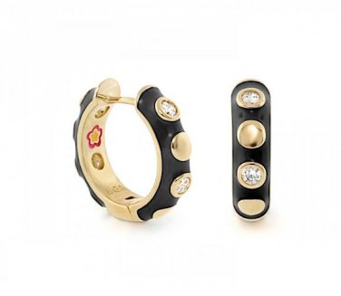 Authentic Lauren G Adams Huggies Round Cz Earring E-60509G 78649
