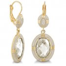 Authentic Lauren G Adams Long Lever Oval Cz Earring E-60505G 78614