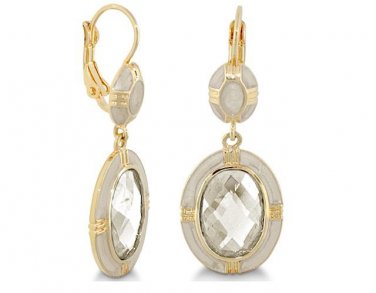 Authentic Lauren G Adams Long Lever Oval Cz Earring E-60505G 78614