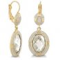 Authentic Lauren G Adams Long Lever Oval Cz Earring E-60505G 78614