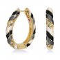 Authentic Lauren G Adams Long Huggies Stripes Cz Earring E-57608G 57337