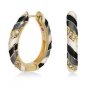 Authentic Lauren G Adams Long Huggies Stripes Cz Earring E-57608G 57337