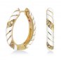 Authentic Lauren G Adams Long Huggies Stripes Cz Earring E-57608G 63480