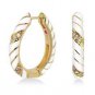 Authentic Lauren G Adams Long Huggies Stripes Cz Earring E-57608G 63480