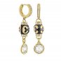 Authentic Lauren G Adams Huggie Elegant Bead Round Cz Earrings E-55101G 55142