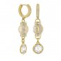 Authentic Lauren G Adams Huggie Elegant Bead Round Cz Earrings E-55101G 55141