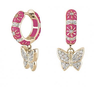 Authentic Lauren G Adams Huggies Charming 2 Butterfly Earrings E-54904G 76815