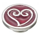 Authentic Kameleon Sterling Silver Red Enamel Scrolled Heart Jewelpop KJP353