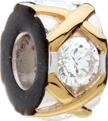 Authentic Chamilia XO - Clear CZ Charm Bead KD-49