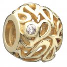 Authentic Chamilia Hollow Leaves - Clear CZ 2320-0002