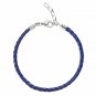 Authentic Chamilia Blue Metallic Braided Leather Bracelet  Adjustable 1030-0111