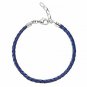 Authentic Chamilia Blue Metallic Braided Leather Bracelet  Adjustable 1030-0111