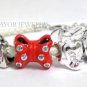 Authentic Chamilia White Leather Bracelet with Disney Charm Bead Gift Set #18