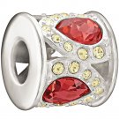 Authentic Chamilia Royal Petals - Red and Yellow Charm Bead 2083-0451 Gift Boxed