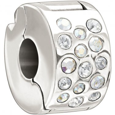 Authentic Chamilia Glimmer Lock Charm Bead Swarovski 2025-0984 "Gift Boxed"