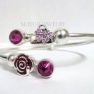 Authentic Chamilia Silver Bangle Bracelet with Disney Charm Gift Set #14