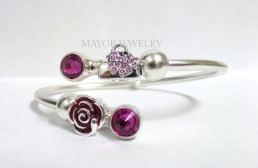 Authentic Chamilia Silver Bangle Bracelet with Disney Charm Gift Set #14