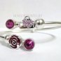 Authentic Chamilia Silver Bangle Bracelet with Disney Charm Gift Set #14
