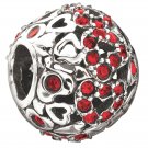 Authentic Chamilia Captured Hearts - Red Swarovski Charm Bead 2025-0681