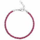 Authentic Chamilia Pink Metallic Braided Leather Bracelet  Adjustable 1030-0112