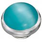 Authentic Kameleon Sterling Silver Blue Cat's Eye Jewelpop KJP561
