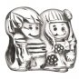 Authentic Chamilia Brother and Sister Charm Bead 2010-3012 "Gift Boxed"