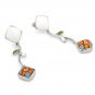 AUTHENTIC MURANO MILLEFIORI SQUARE FLOWER EARRINGS 8ME718 BY ALAN K