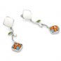 AUTHENTIC MURANO MILLEFIORI SQUARE FLOWER EARRINGS 8ME718 BY ALAN K