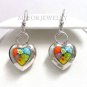 AUTHENTIC MURANO MILLEFIORI HEART EARRINGS 8ME74088 BY ALAN K