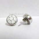 AUTHENTIC MURANO WHITE MILLEFIORI 10MM ROUND STUD EARRINGS 8ME17WHT BY ALAN K