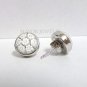 AUTHENTIC MURANO WHITE MILLEFIORI 10MM ROUND STUD EARRINGS 8ME17WHT BY ALAN K
